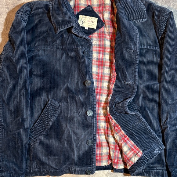 Unisex Navy Corduroy Jacket Jackpot By Carli Gry Size 3 Medium/Large - Picture 3 of 7